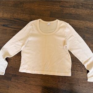 Old Navy Cream Waffle Knit Long Sleeve